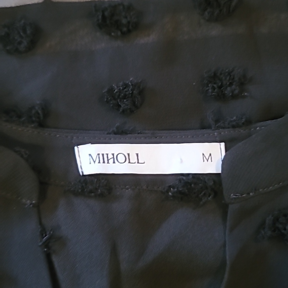 Amazon Miholl Black Chiffon Polka Dot Dress - Picture 4 of 5